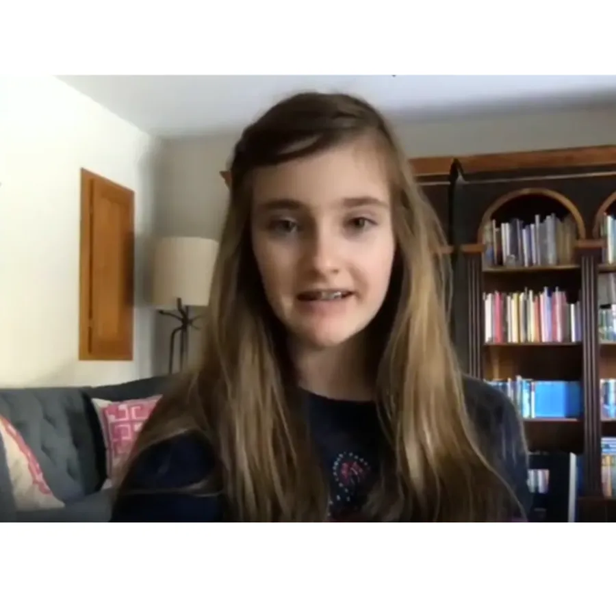 A YSA student joining class on webcam from home